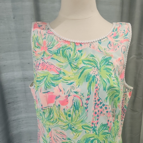 Tropical Print Sleeveless Dress - Picture 2 of 6